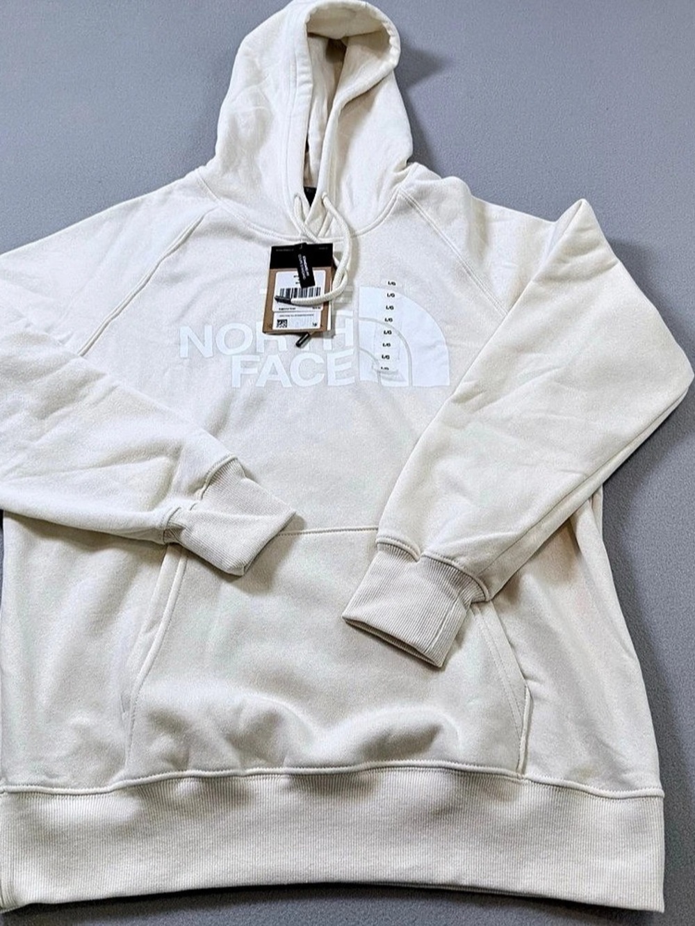 North Face Half Dome hoodie, White Dune, NWT, size L